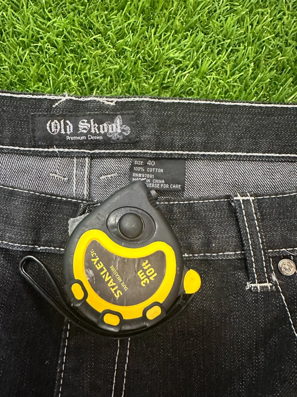 Y2k Old skool Jeans with Contrast Stitching